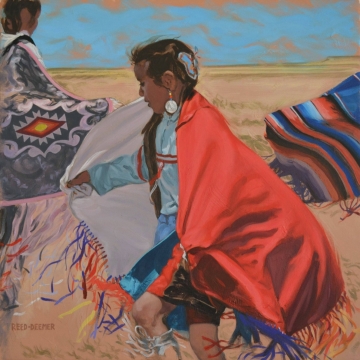 Kimberly Reed-Deemer, APACHE BUTTERFLY DANCE, 22 x 22 inches